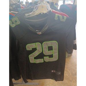 RARE Nike Black Seattle Seahawks #29 Fan NFL SMALL Sewn Stitched Jersey